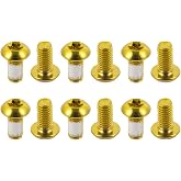 chooee Disc Brake Rotor Bolts,M5x10mm Bicycle Rotor Screws For MTB Mountain bike, T25 Steel Gold.