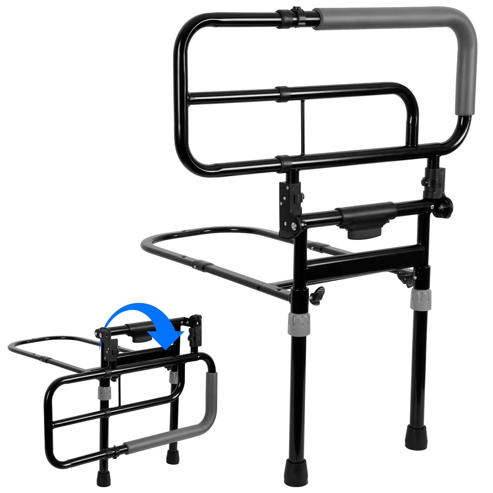 Photo 1 of Okvpajdo Bed Rails for Elderly Adults Safety Foldable Bed Handrails for Seniors Adjustable 3-Height Settings Bed Assist Rails with Non-Slip Handle Fit King Queen Full Twin