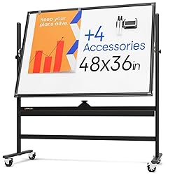 Rolling Dry Erase Board 48 x 36 - Large Portable