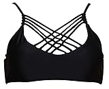 Dellukee Black Womens High Neck Bikini Top Bathing