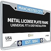 Desert Cactus Manchester City Car Accessories Man City MCFC Football Soccer Metal License Plate Frame and Tag Holder for Front or Rear of Car (Style 1)