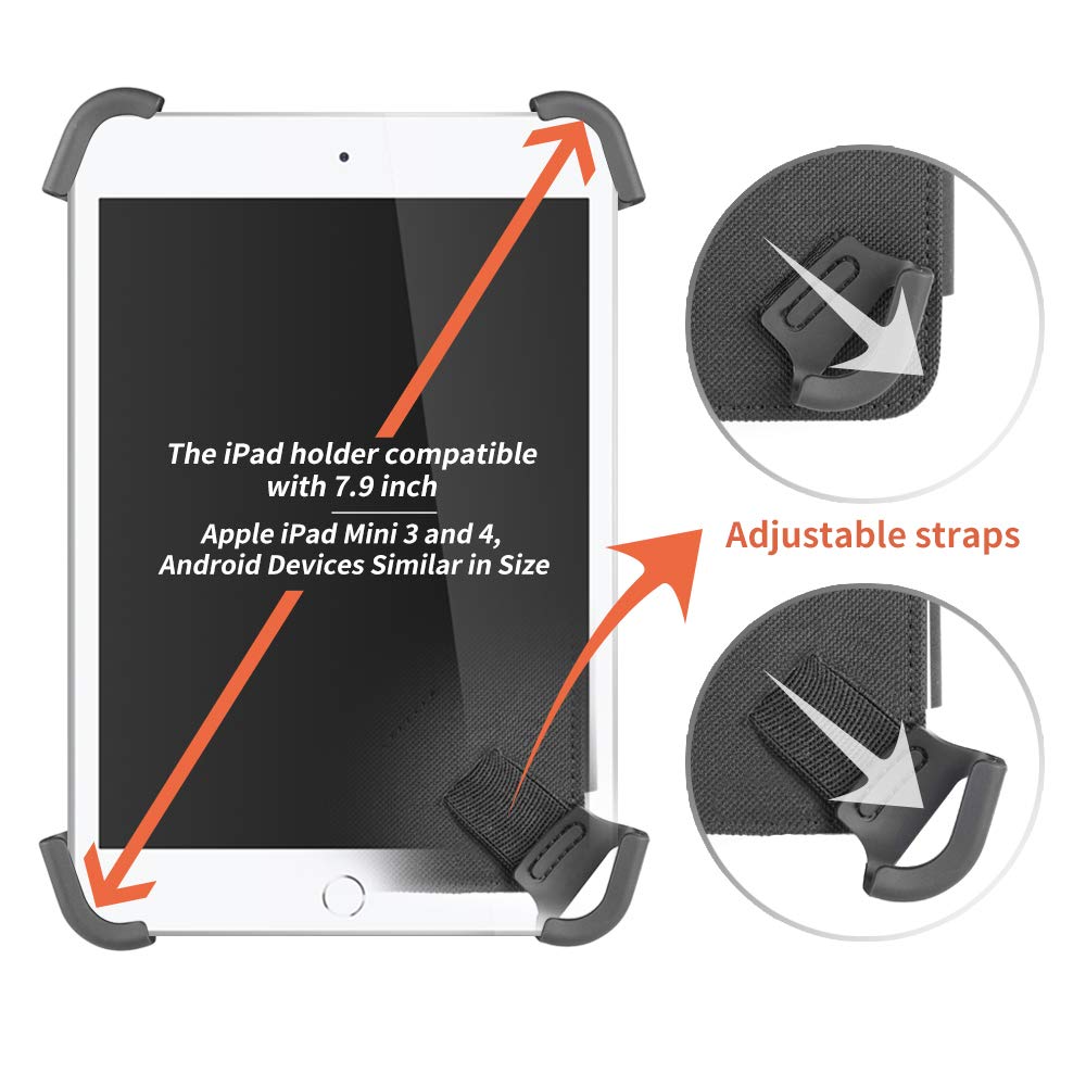 R SPIDER WIRELESS Pilot Kneeboard with Aluminum Clipboard. Compatible with 7.9 inch Apple iPad mini 3 and 4, Android Devices Similar in Size