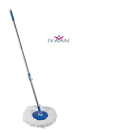 Ivaan Spin Mop Handle with Refill, White