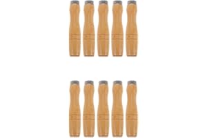 Yardwe 10PCS Wooden File Handle with Strong Metal Collars for File Cutting Tool Craft, 4 Inch