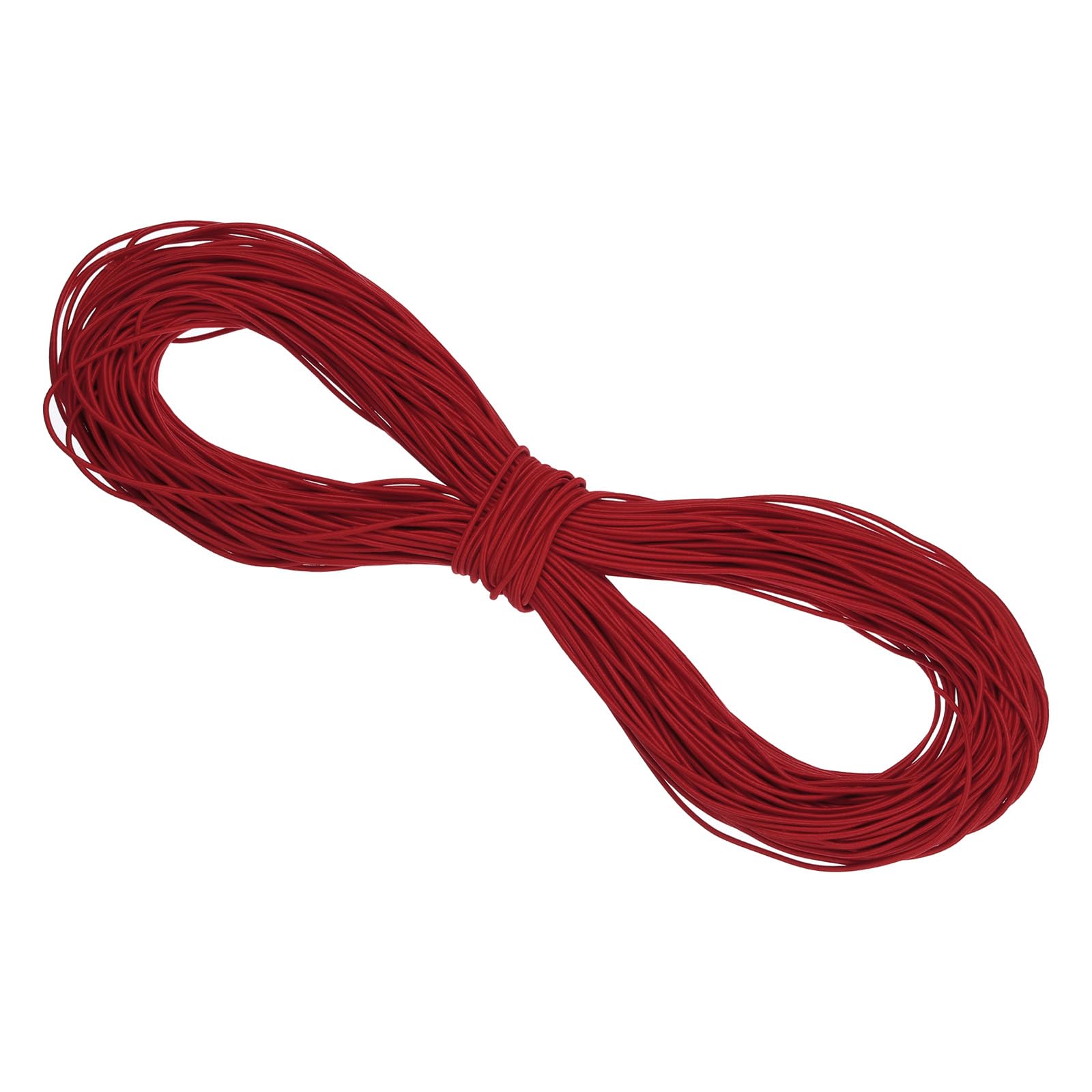PATIKIL 100 Yards(90m) Bungee Cord Elastic Cord Heavy Stretch String Rope 2.5mm Red for Crafting DIY Sewing Hook Straps Camping Tie Down Strap