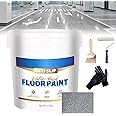 Wear-Resistant Anti-Slip Self-Leveling Epoxy Floor Paint, High-Gloss Marble Effect Epoxy Floor Coating, Epoxy Floor Paint for Concrete, Anti-Slip Quick-Dry Water-Based Garage Floor Paint (Sea Gray)