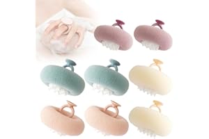 CECURPO Super Soft Sunflower Suction Cup Bath Ball, 2024 Upgraded 2-in-1 Sunflower Bath Ball Exfoliating Bath Sponge Cleaning Brush, Sponge Mesh Pouf Shower Ball for Women, Men Shower (Colorful-8)