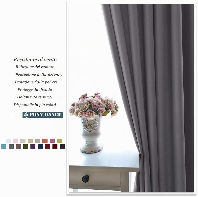 Tende Oscuranti per Interni 2 Pezzi L140 x A240 cm, Grigio — foto 8 di 8
