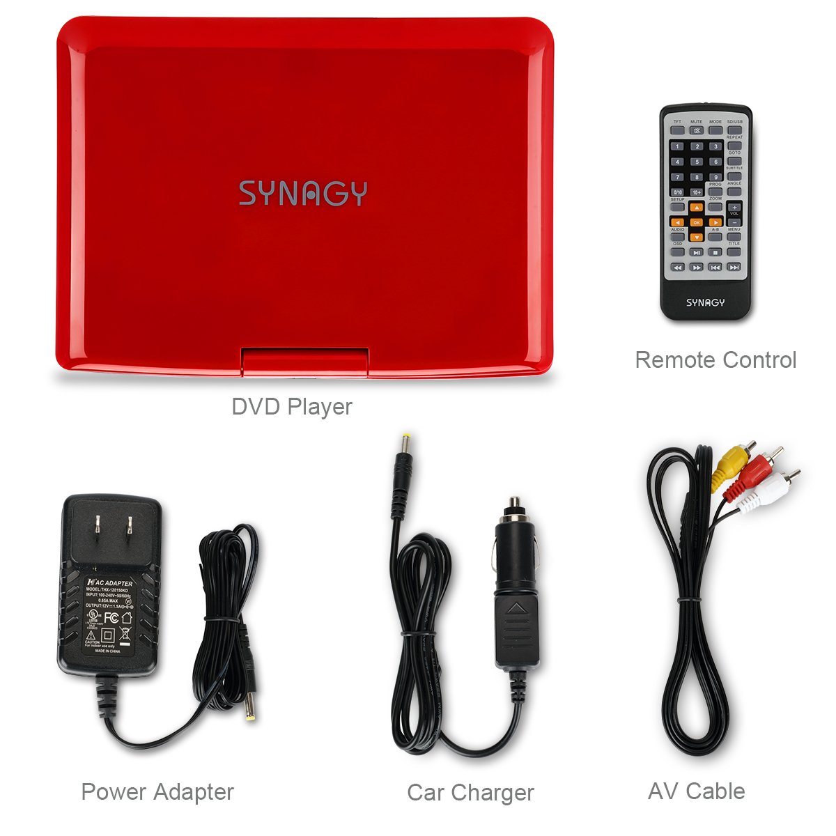 SYNAGY 9" Portable DVD Player CD Player With Car Headrest Holder