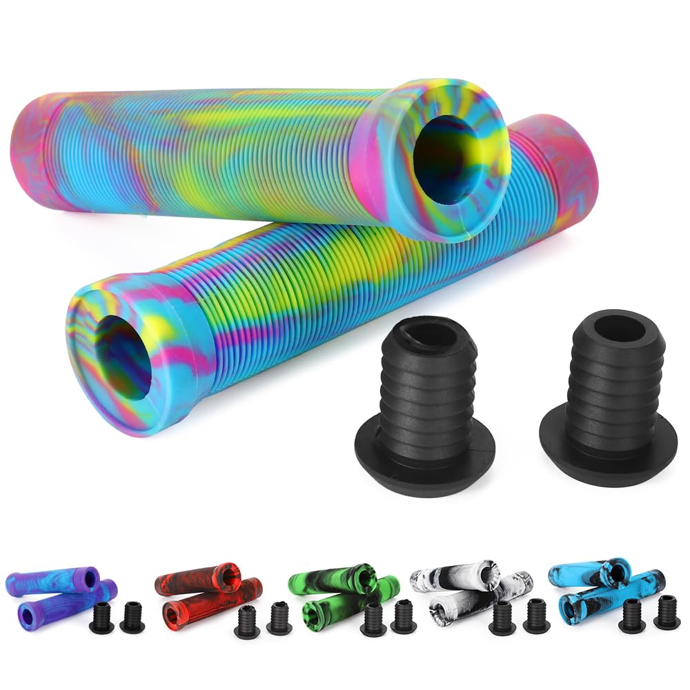 Scooter Grips - Mixed Color Bike Bicycle MTB Scooter Handlebar Grips | 145mm Soft Handle Grips for Pro Stunt Kick Scooter, BMX Bikes,Mountain Bike