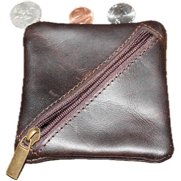 Amazon.com: Jurxy Rustic Leather Moon Pocket Coin Case Genuine