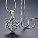 Aoiy Stainless Steel Celtic Cross Irish Knot Pendant Necklace, Unisex, 21