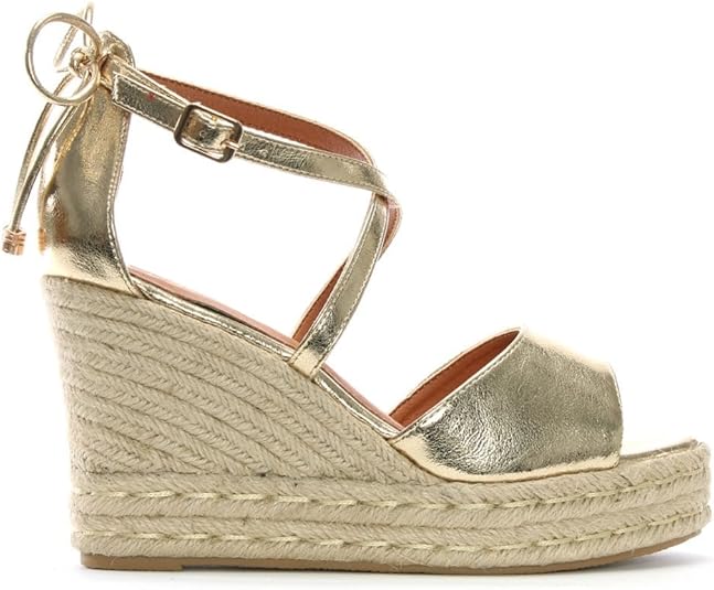 white and gold espadrilles