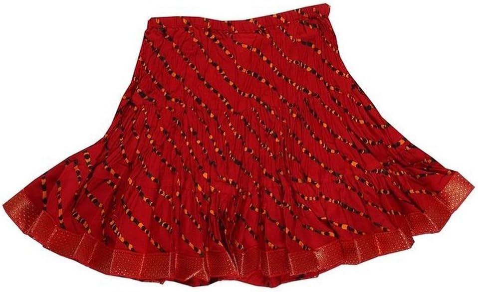 SHREE RAM IMPEX Baby Girls' Rajasthani Cotton Jaipuri Lahariya Skirts