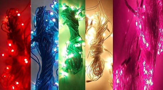 Pheonix 5 Meter Plastic Rice Lights Serial Bulbs Ladi Decoration Lighting (Set of 10) Multicolour for Indoor, Outdoor, DIY, Diwali Christmas Eid and Other Festive Season
