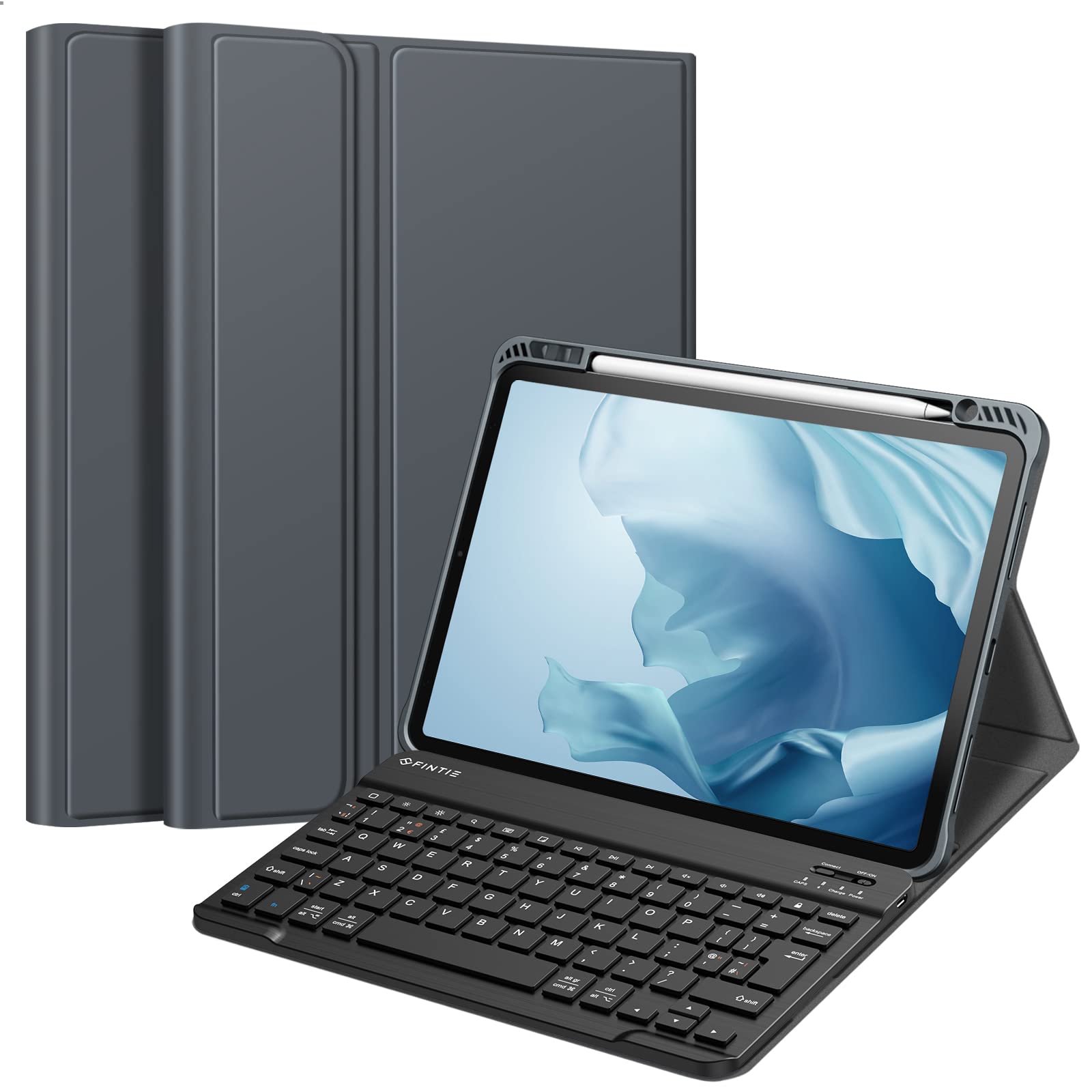 Fintie Keyboard Case Compatible with iPad Pro 11 inch (2022/2021/2020/2018, 3rd/2nd/1st Generation), Detachable Bluetooth Keyboard with Slim Cover, QWERTY UK Layout, Gray