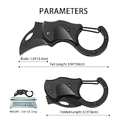 2 Pack Carabiner Small Folding Knife with Stainless