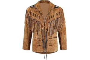 QUALITY COWBOY JACKETS 100% Real Suede Western Style Leather Jacket for Sale Native American Coat Fringe