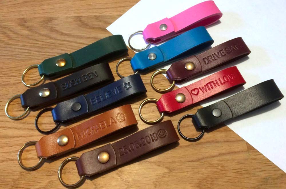 Personalised Italian Leather Keyring Amazon.co.uk Handmade