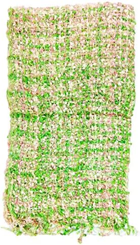 Confetti Scarf Fringed Open Weave Net Style (Green/Pink)