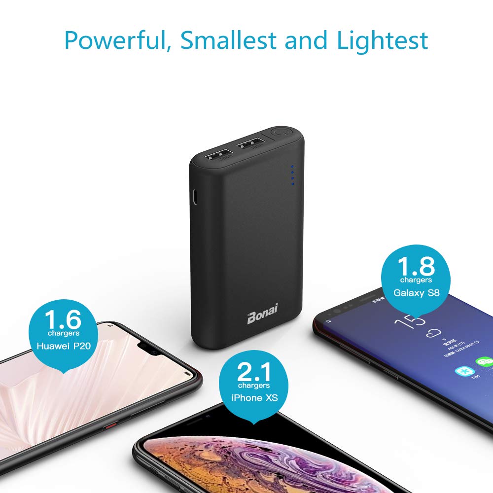 BONAI Batería Externa 7800mAh Power Bank Carga Rápida 5V/2.1A Cargador Portátil Móvil Compatible para iPhone iPad Samsung Dispositivos Android Tablets (Micro Cable de Carga Incluido)