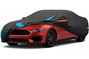 Cayluxt Car Cover Outdoor, Compatible with Mustang/Shelby (1964-2025) Waterproof All Weather 6 Layer Heavy Duty Custom Fit Fu