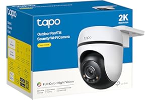 TP-Link Tapo 2K QHD Pan/Tilt Outdoor Wired Security Wi-Fi Camera, 360° Visual Coverage, Full-Color Night Vision Up to 98ft, S