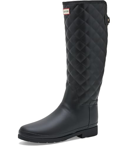 Amazon.com | Hunter Women's Refined Tall, Black, 7 Medium | Rain