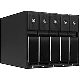 Kingwin Hard Drive Enclosure for Computer PC Case Internal 5 Bay Hot Swap for 3.5” HDD SSD, SATA Backplane Aluminum Trayless 