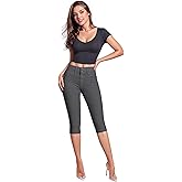 Hybrid & Company Women's Butt Lift V2 Super Comfy Stretch Denim Bermuda Shorts Capri