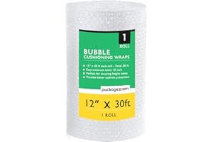 PACKAGEZOOM 12 inch x 30 ft Bubble Cushioning Wrap, Perforated Every 12" Protective Packing Moving & Shipping Supplies for Boxes & Fragile Items