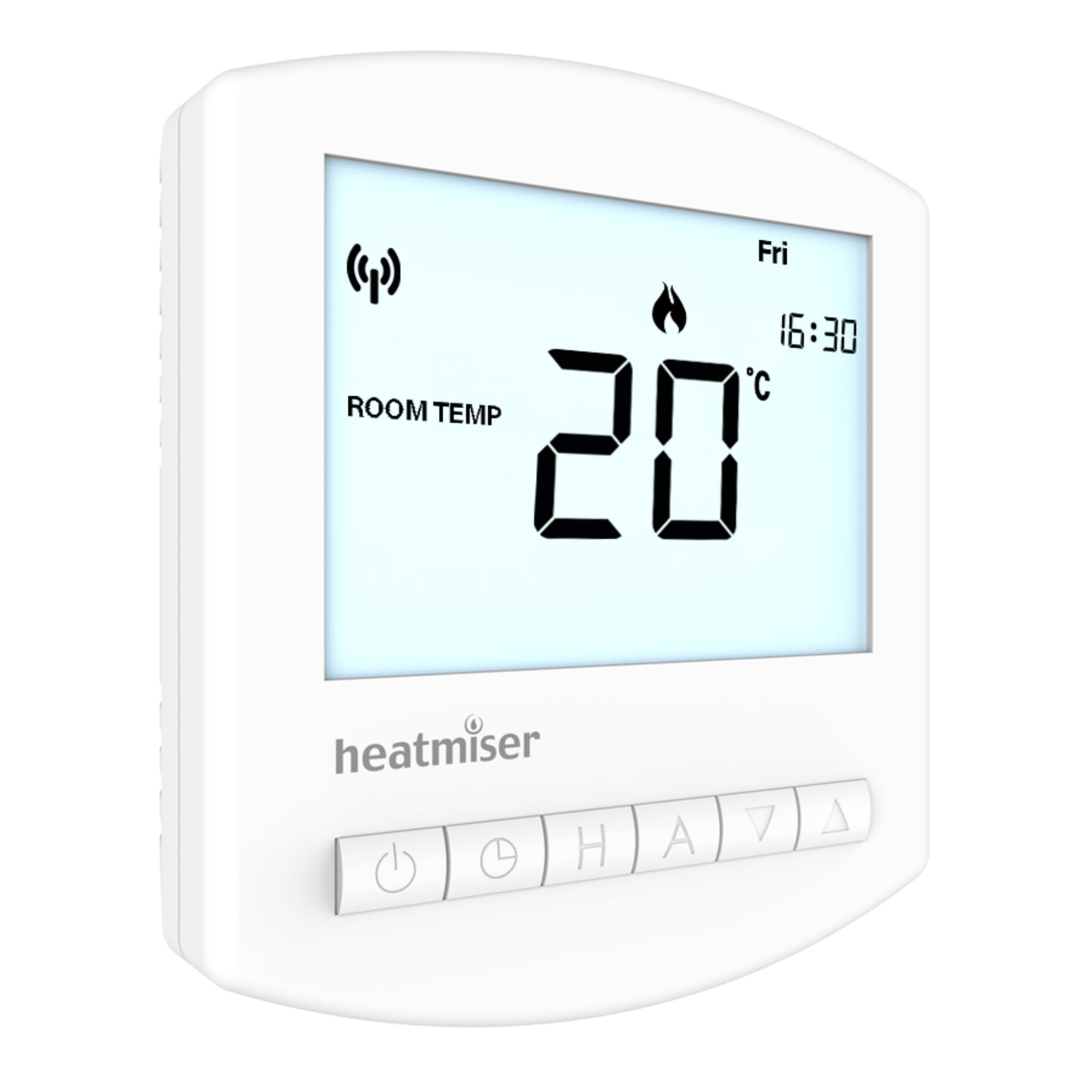 Heatmiser Slimline RF V3 Wireless Programmable Thermostat for Use With RF Switch Receiver or UH8-RF Wiring Centre Water or Central Heating