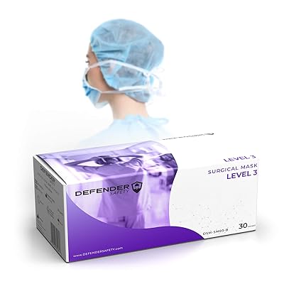 Buy Defender Safety Astm Level 3 Face Mask Pleated Tie Back Blue 4 Ply 30 Pack Online In Italy B08f5k7dhk