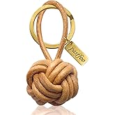 Leather Tassel KeyChain Hand Woven ball Braided leather rope Fob Charm,Personalized Key Holder Charm Pendant,Brass key ring.