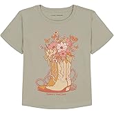 Lucky Brand Girl's Short Sleeve Graphic T-Shirt, Tagless Cotton Tee with Fun Designs
