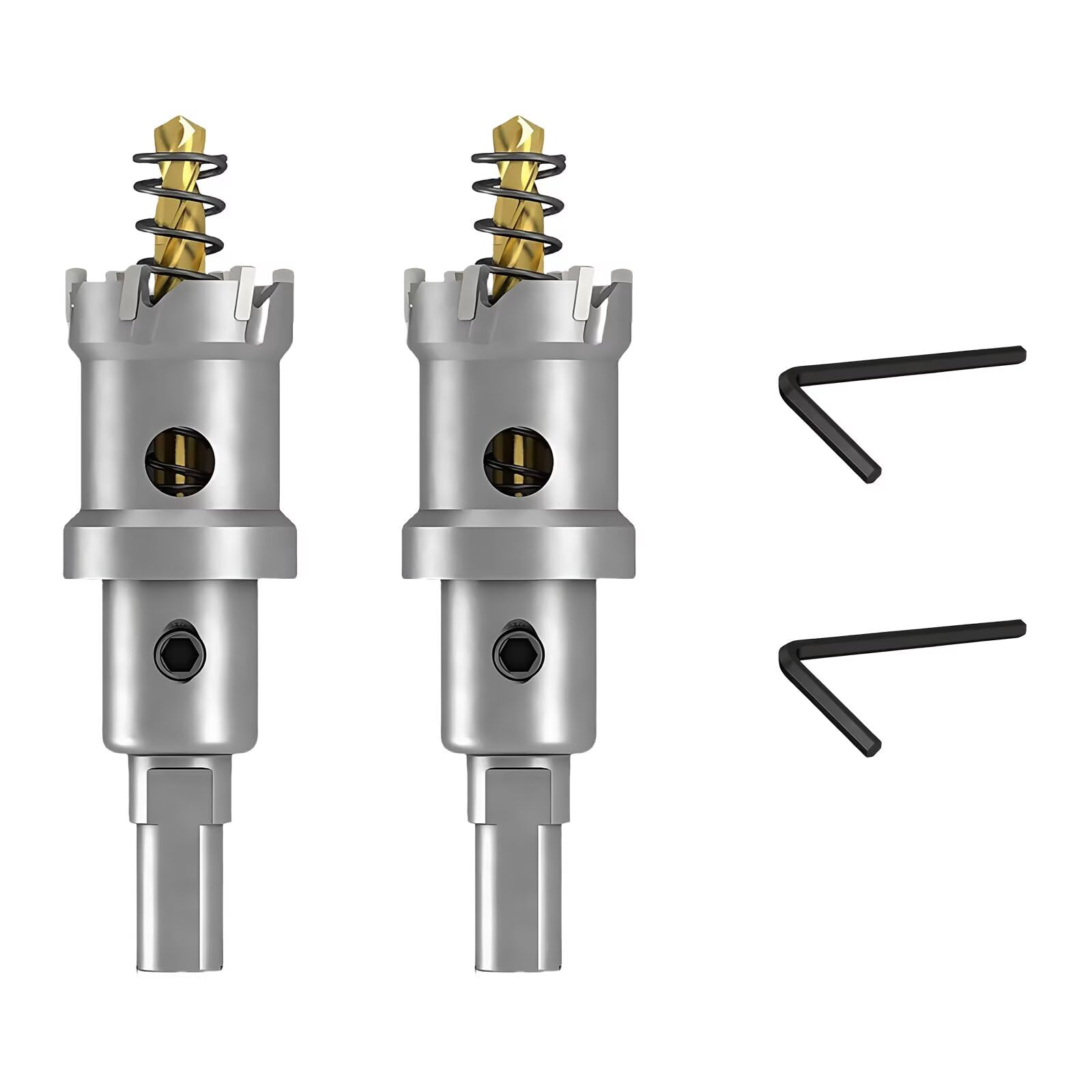 Photo 1 of 2 Pcs 1 Inch TCT Hole Saw Set for Hard Metal, Heavy Duty Tungsten Carbide Tipped Hole Cutting Tool with Spring-Loaded Guide Drill Bit, for Metals, Stainless Steel, Iron, Plastics, Wood