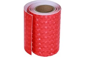 Tuyrchu Reflective Tape Red for Cars 4 inch X 10 FT, Waterproof High Visibility Warning Safety Adhesive Tape, Outdoor Reflective-Stickers
