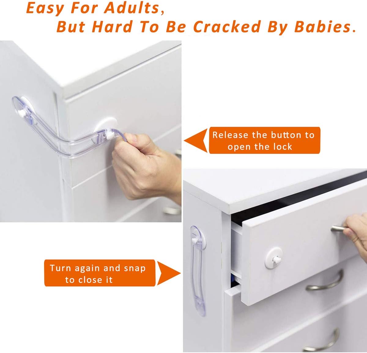 Cierres para armarios Cerraduras de Seguridad para Niños,4 Pcs