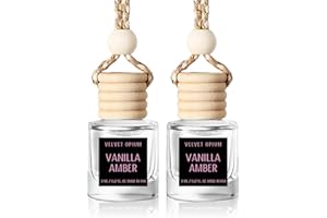 C CLASSY PERSONALIZED JEWELRY C Classy Car Air Freshener Hanging 2 Pack, Vanilla Amber Essential Oil Diffuser for Cars, Long-Lasting Fragrance, Cute Car Accessories, C ar Air Fresheners for Women & Men Gift, Made in USA