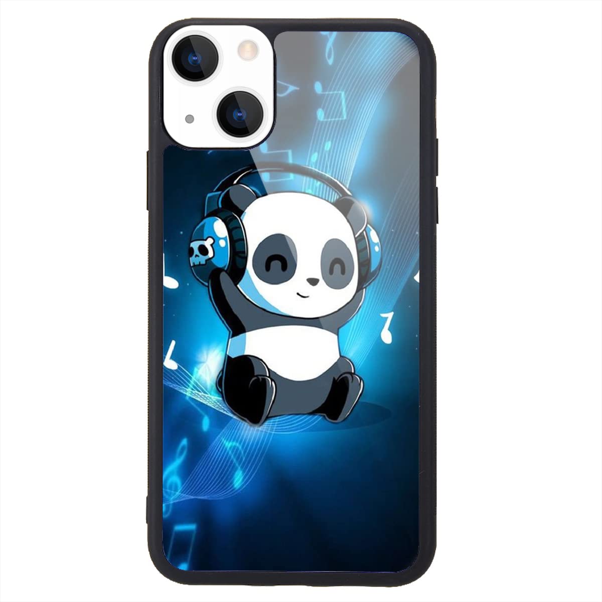 MAYCARI Cute Panda Phone Case Compatible with iPhone 13 6.1'', Hard Back Case with Soft TPU Bumper for Girls Children Women Protective Phone Case for iPhone 13