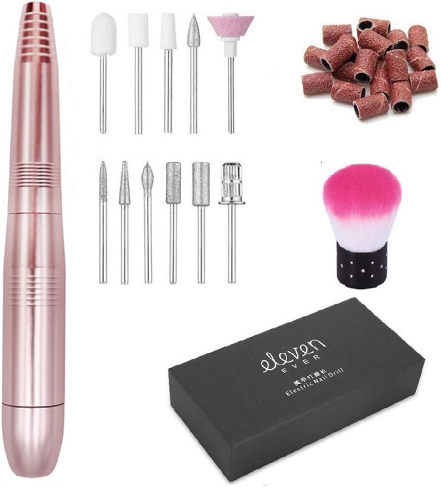 Electric Nail Drill Kit,USB Manicure Pen Sander Polisher With 6 Pieces Changeable Drills And Sand Bands for Exfoliating, Grinding, Polishing, Nail Removing, Acrylic Nail Tools