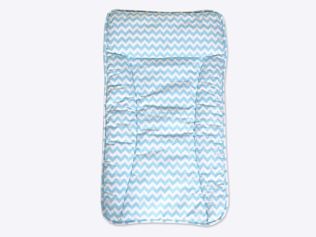Masilo Organic Cotton Changing Mattress, Reversible, Boys/Chevron/Blue, Newborn Baby Essentials