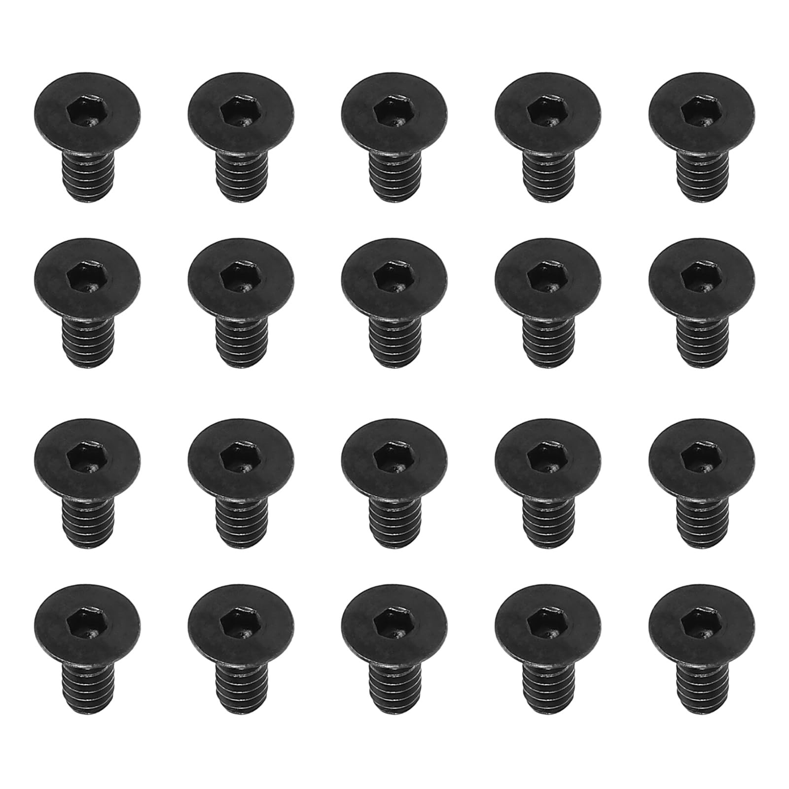 PATIKIL #6-32 x 5/16 Inch Flat Head Socket Cap Screws, 20 Pack Flat Countersunk Bolts Hex Socket Drive Machine Screws Full Thread Coarse Thread UNC Black Oxide Grade 10.9