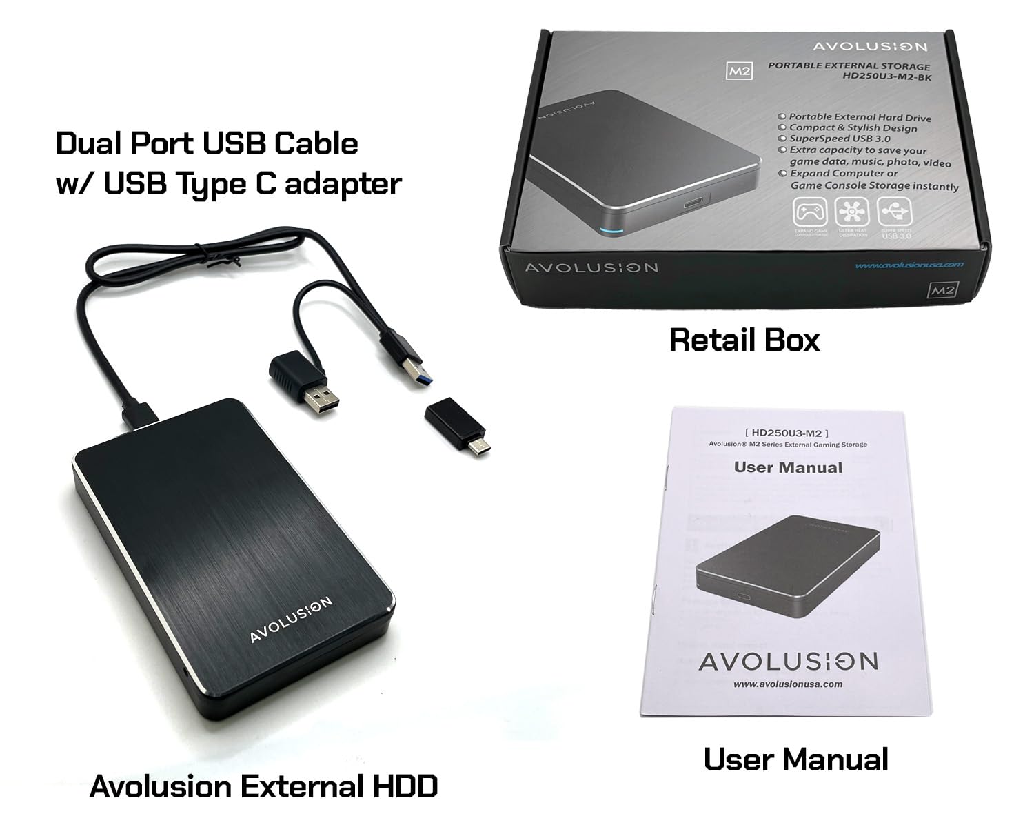 M2 Series 1TB USB 3.0 Portable External Hard Drive (for PS5 / PS4 Game Console) - 2 Year Warranty
