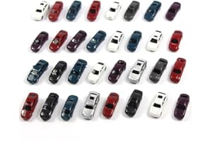 HogarTech Z Scale Model Car Set, 1:220 Train Layout Accessories, 50pcs Plastic Building Cars for Z Gauge Railroads
