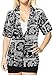 La Leela Blouses Button Up Hawaiian Shirt Womens Beach Collar Short Sleeves Swimsuit Red