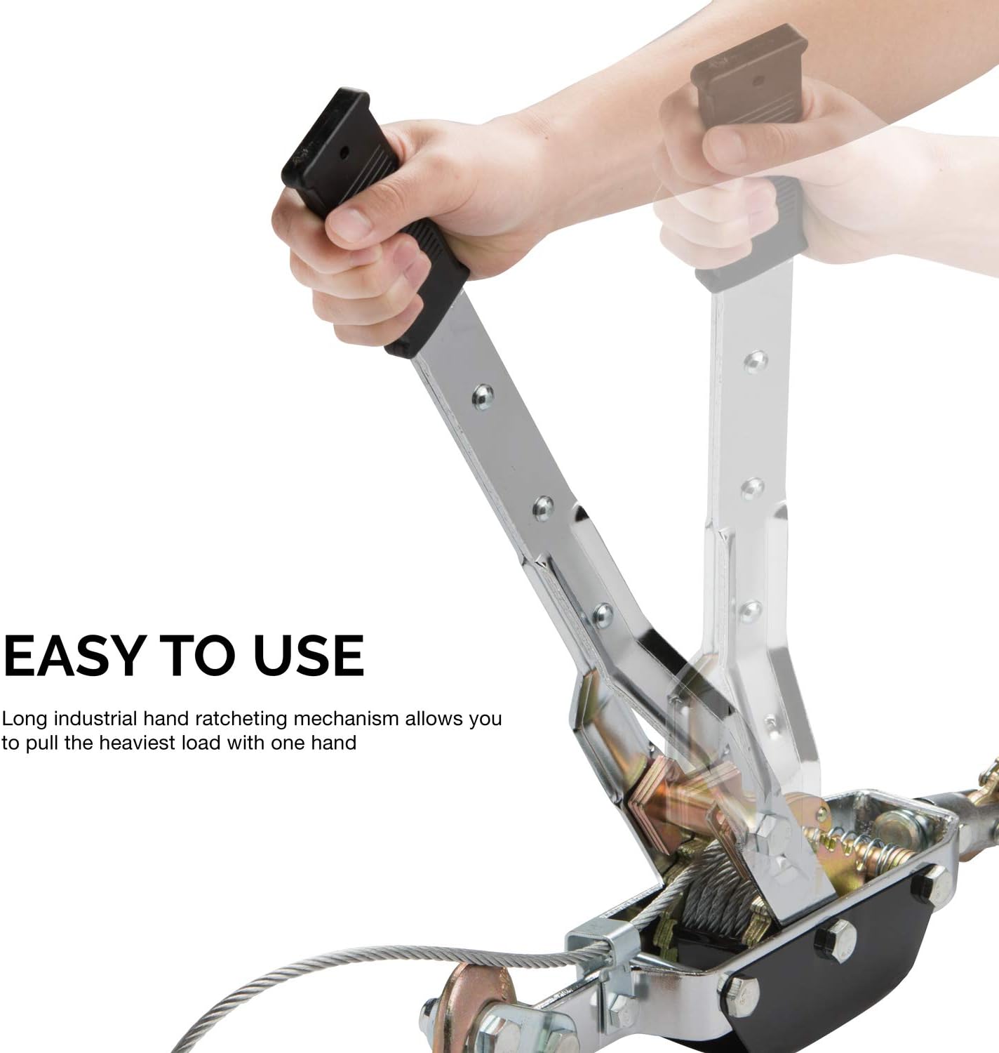 Neiko 02256A Power Cable Puller, Dual Gears | 5-Ton Pulling Capacity,Clear: Home Improvement