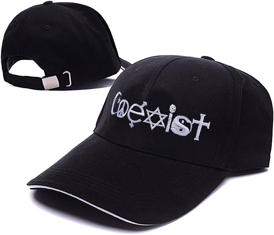 YUDUODUO COEXIST Peace Logo Adjustable Baseball Caps Unisex Snapback Embroidery Hats