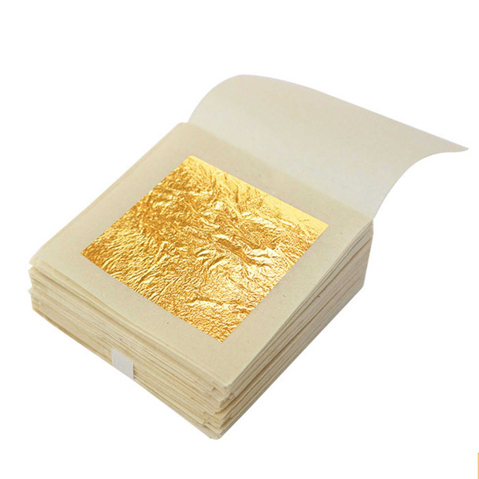 10Pcs Edible Gold Leaf,24K Gold Leaf Sheets for Cakes Drinks Decoration,Gold Leaf Sheets (Side Length : 1.7"/4.33cm)