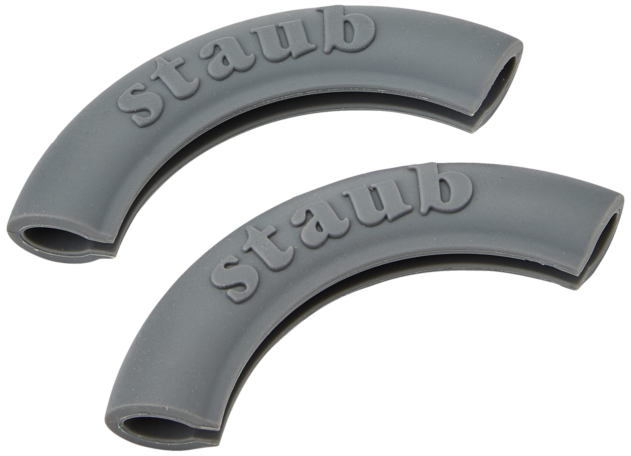 Staub 1190797 - 2 Silicone Handles, Round, Black , Grey